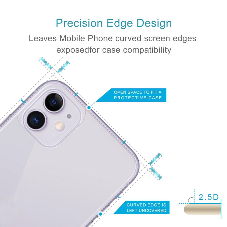 For iPhone 11 9H 2.5D Half - Screen Transparent Mobile Phone Tempered Glass Film Back Film