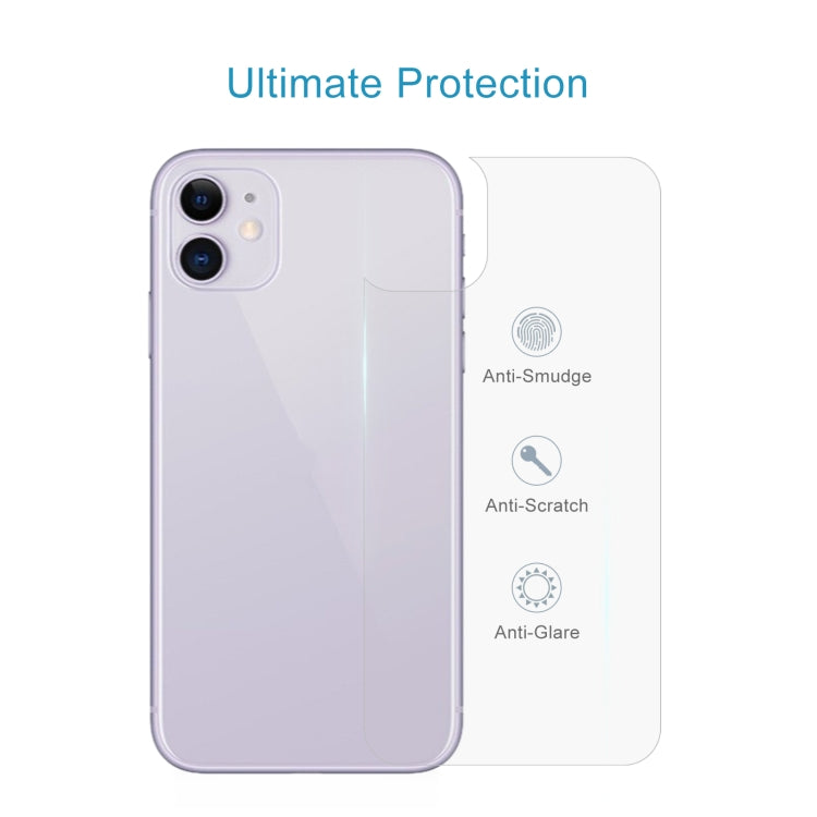 For iPhone 11 9H 2.5D Half - Screen Transparent Mobile Phone Tempered Glass Film Back Film