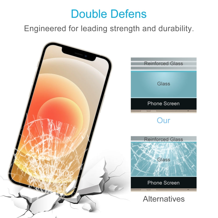 For iPhone 12 / 12 Pro 50pcs 0.26mm 9H 2.5D Tempered Glass Film (Slotted)