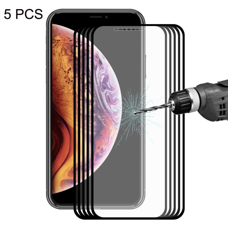 5pcs For iPhone XS Max ENKAY Hat-Prince 0.2mm 9H 2.5D Full Screen Tempered Glass Film