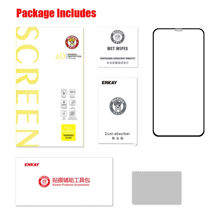 For iPhone 11 Pro Max / XS Max ENKAY Hat-Prince 0.26mm 9H 6D Curved Full Screen Tempered Glass Film