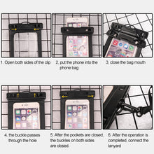 Load image into Gallery viewer, PVC Transparent Universal IPX8 Waterproof Bag with Lanyard for Smart Phones below 6.3 inch