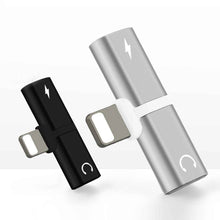 Load image into Gallery viewer, 2 in 1 8 Pin 5V 1A Listen Call Audio Converter Earphone Adapter, IP8P3681B, IP8P3681S