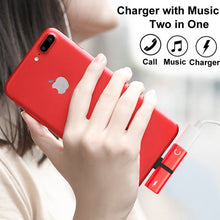 Load image into Gallery viewer, 2 in 1 8 Pin 5V 1A Listen Call Audio Converter Earphone Adapter