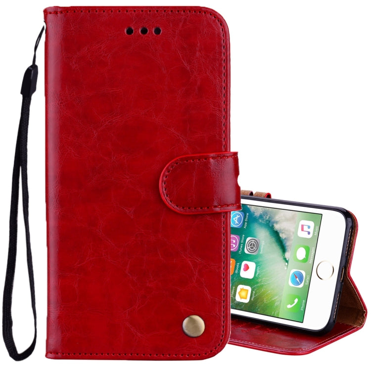 For iPhone 8 Plus & 7 Plus Business Style Oil Wax Texture Horizontal Flip Leather Case with Holder & Card Slots & Wallet