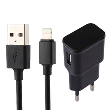 Load image into Gallery viewer, For iPhone 5V 2.1A Intellgent Identification USB Charger with 1m USB to 8 Pin Charging Cable, EU Plug