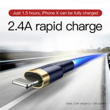 Load image into Gallery viewer, Baseus 2.4A 1m USB to 8 Pin High Density Nylon Weave USB Cable for iPhone, iPad