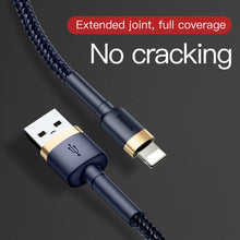 Load image into Gallery viewer, Baseus 2.4A 1m USB to 8 Pin High Density Nylon Weave USB Cable for iPhone, iPad