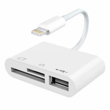 Load image into Gallery viewer, NK-1081 8 Pin to SD + TF + USB Port Camera Reader Adapter
