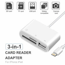 Load image into Gallery viewer, NK-1081 8 Pin to SD + TF + USB Port Camera Reader Adapter