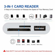 Load image into Gallery viewer, NK-1081 8 Pin to SD + TF + USB Port Camera Reader Adapter