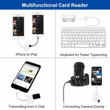 Load image into Gallery viewer, NK-1081 8 Pin to SD + TF + USB Port Camera Reader Adapter