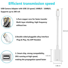 Load image into Gallery viewer, 8 Pin to Single USB Port Camera Adapter