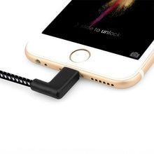 Load image into Gallery viewer, 1m 2A USB to 8 Pin Nylon Weave Style Double Elbow Data Sync Charging Cable