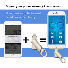 Load image into Gallery viewer, RQW-10F 2 in 1 USB 2.0 &amp; 8 Pin 32GB Keychain Flash Drive