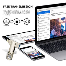 Load image into Gallery viewer, RQW-10F 2 in 1 USB 2.0 &amp; 8 Pin 16GB Keychain Flash Drive