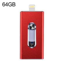 Load image into Gallery viewer, RQW-02 3 in 1 USB 2.0 &amp; 8 Pin &amp; Micro USB 64GB Flash Drive, RQW-02 Red