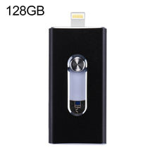 Load image into Gallery viewer, RQW-02 3 in 1 USB 2.0 &amp; 8 Pin &amp; Micro USB 128GB Flash Drive, RQW-02 Black