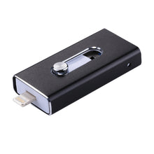 Load image into Gallery viewer, RQW-02 3 in 1 USB 2.0 &amp; 8 Pin &amp; Micro USB 128GB Flash Drive, RQW-02 Black