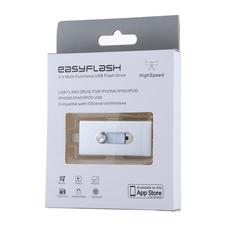 RQW-02 3 in 1 USB 2.0 & 8 Pin & Micro USB 128GB Flash Drive