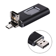 Load image into Gallery viewer, easyflash RQW-01B 3 in 1 USB 2.0 &amp; 8 Pin &amp; Micro USB 64GB Flash Drive, RQW-01B Black