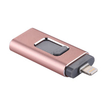 Load image into Gallery viewer, easyflash RQW-01B 3 in 1 USB 2.0 &amp; 8 Pin &amp; Micro USB 64GB Flash Drive, RQW-01B Rose Gold