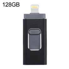 Load image into Gallery viewer, easyflash RQW-01B 3 in 1 USB 2.0 &amp; 8 Pin &amp; Micro USB 128GB Flash Drive, RQW-01B Black