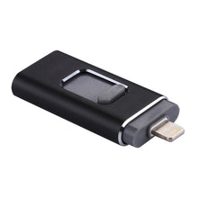 Load image into Gallery viewer, easyflash RQW-01B 3 in 1 USB 2.0 &amp; 8 Pin &amp; Micro USB 128GB Flash Drive, RQW-01B Black