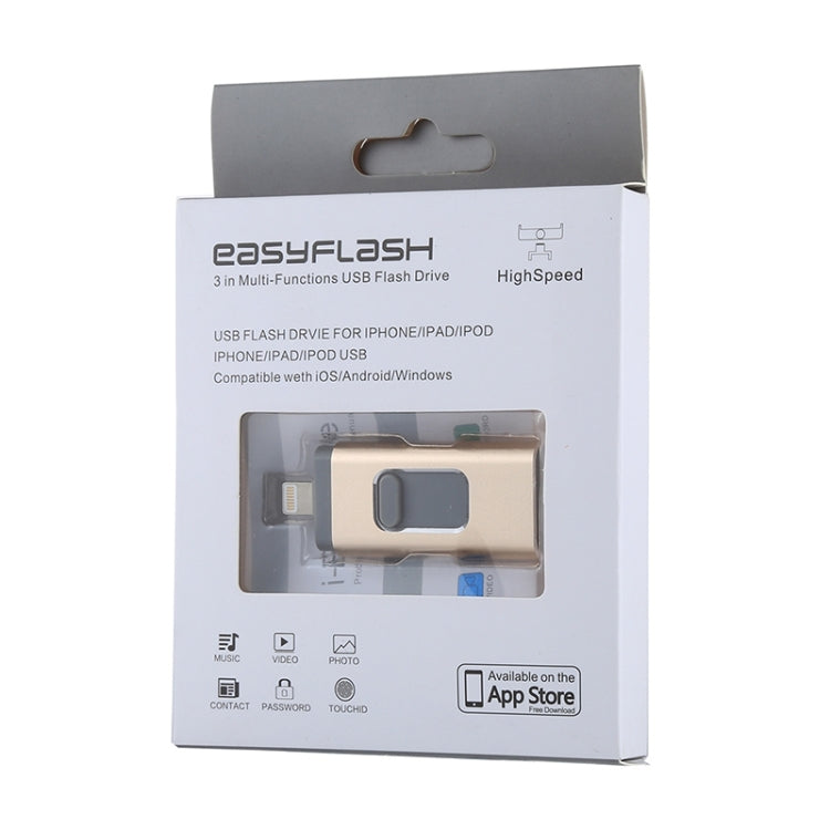 easyflash RQW-01B 3 in 1 USB 2.0 & 8 Pin & Micro USB 16GB Flash Drive
