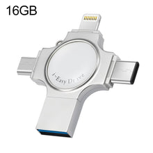 Load image into Gallery viewer, RQW-11S 4 in 1 USB 2.0 &amp; 8 Pin &amp; Micro USB &amp; USB-C / Type-C 16GB Flash Drive