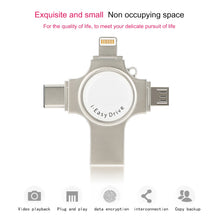 Load image into Gallery viewer, RQW-11S 4 in 1 USB 2.0 &amp; 8 Pin &amp; Micro USB &amp; USB-C / Type-C 16GB Flash Drive