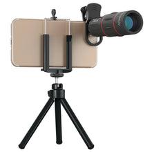 Load image into Gallery viewer, 3 in 1 Universal 18X Telephoto Lens + Tripod Mount + Mobile Phone Clip