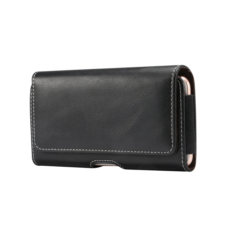 Men Lambskin Texture Multi-functional Universal Mobile Phone Waist Pack Leather Case for 5.2 Inch or Below Smartphones