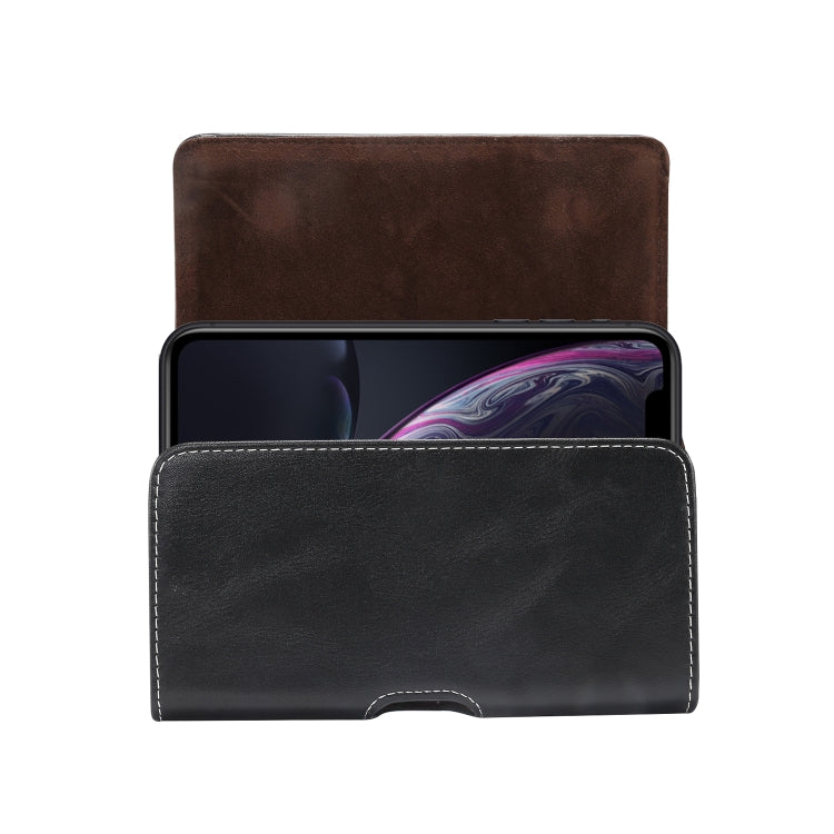 Men Lambskin Texture Multi-functional Universal Mobile Phone Waist Pack Leather Case for 5.2 Inch or Below Smartphones
