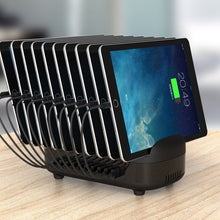 Load image into Gallery viewer, ORICO DUK-10P 120W 10 USB Ports Smart Charging Station with Phone &amp; Tablet Stand, EU Plug