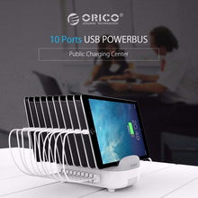 Load image into Gallery viewer, ORICO DUK-10P 120W 10 USB Ports Smart Charging Station with Phone &amp; Tablet Stand, EU Plug, EU Plug(White), EU Plug(Black), US Plug(Black), US Plug(White), UK Plug(Black), UK Plug(White), AU Plug(Black), AU Plug(White)