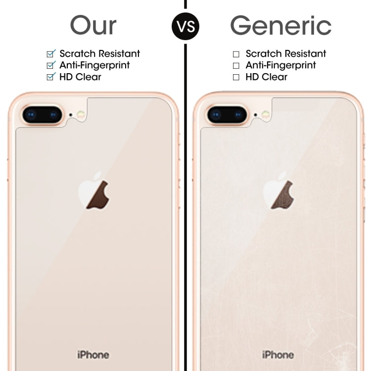 2 PCS for iPhone 8 Plus & 7 Plus 0.3mm 9H Surface Hardness 2.5D Curved Edge Explosion-proof Premium Tempered Glass Back Screen Protector