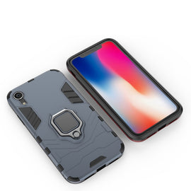 For iPhone XR PC + TPU Shockproof Protective Case with Magnetic Ring Holder, For XR