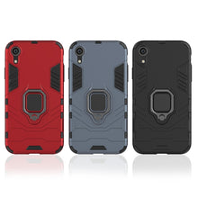 Load image into Gallery viewer, For iPhone XR PC + TPU Shockproof Protective Case with Magnetic Ring Holder, For XR