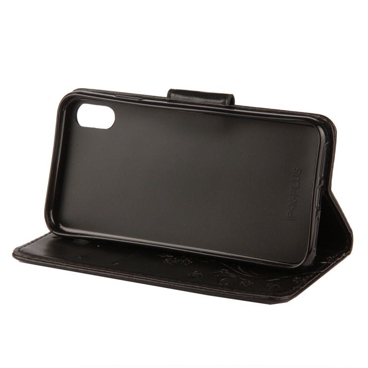 For iPhone XR Embossed Butterfly Pattern Horizontal Flip Leather Case with Card Slot & Holder & Wallet & Lanyard