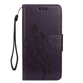 For iPhone XR Embossed Butterfly Pattern Horizontal Flip Leather Case with Card Slot & Holder & Wallet & Lanyard, For XR