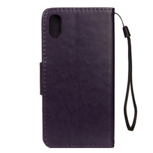 Load image into Gallery viewer, For iPhone XR Embossed Butterfly Pattern Horizontal Flip Leather Case with Card Slot &amp; Holder &amp; Wallet &amp; Lanyard, For XR