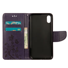 Load image into Gallery viewer, For iPhone XR Embossed Butterfly Pattern Horizontal Flip Leather Case with Card Slot &amp; Holder &amp; Wallet &amp; Lanyard, For XR