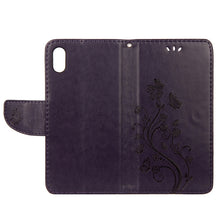 Load image into Gallery viewer, For iPhone XR Embossed Butterfly Pattern Horizontal Flip Leather Case with Card Slot &amp; Holder &amp; Wallet &amp; Lanyard, For XR