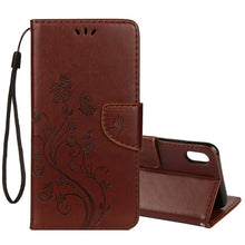 Load image into Gallery viewer, For iPhone XR Embossed Butterfly Pattern Horizontal Flip Leather Case with Card Slot &amp; Holder &amp; Wallet &amp; Lanyard