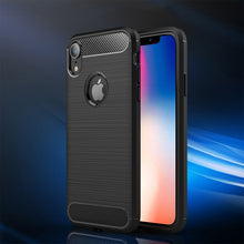 Load image into Gallery viewer, For iPhone XR Brushed Texture Carbon Fiber Shockproof TPU Protective Back Case