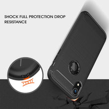 Load image into Gallery viewer, For iPhone XR Brushed Texture Carbon Fiber Shockproof TPU Protective Back Case