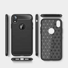 Load image into Gallery viewer, For iPhone XR Brushed Texture Carbon Fiber Shockproof TPU Protective Back Case