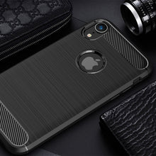 Load image into Gallery viewer, For iPhone XR Brushed Texture Carbon Fiber Shockproof TPU Protective Back Case