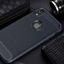 Load image into Gallery viewer, For iPhone XR Brushed Texture Carbon Fiber Shockproof TPU Protective Back Case, For iPhone XR